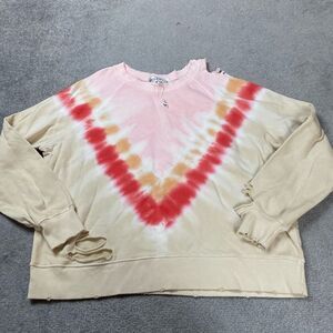 Brand New Wildfox Women’s Medium Tie Dye Pullover Sweater Crewneck Pink Tan